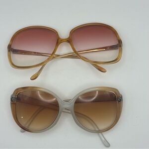 Vintage Sunglasses Lot –2 Pairs Oversized Gradient Lenses Italy & Taiwan R.O.C.